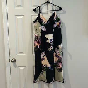 Bariano Australia Tulip Style Floral Midi Spaghetti Strap Dress NWT
